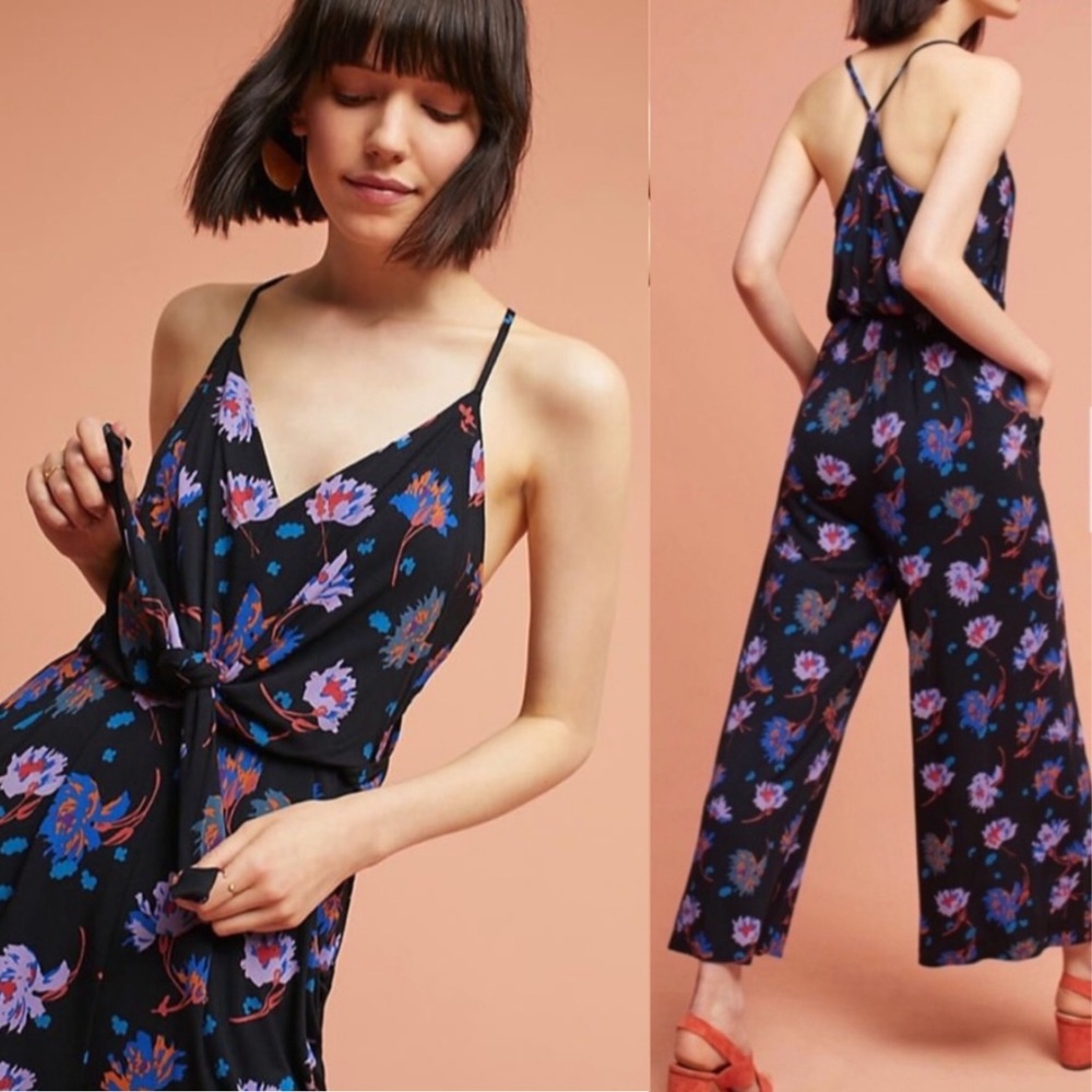 Anthropologie Willa Tie Waist Jumpsuit Romper XS